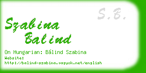 szabina balind business card