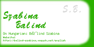 szabina balind business card